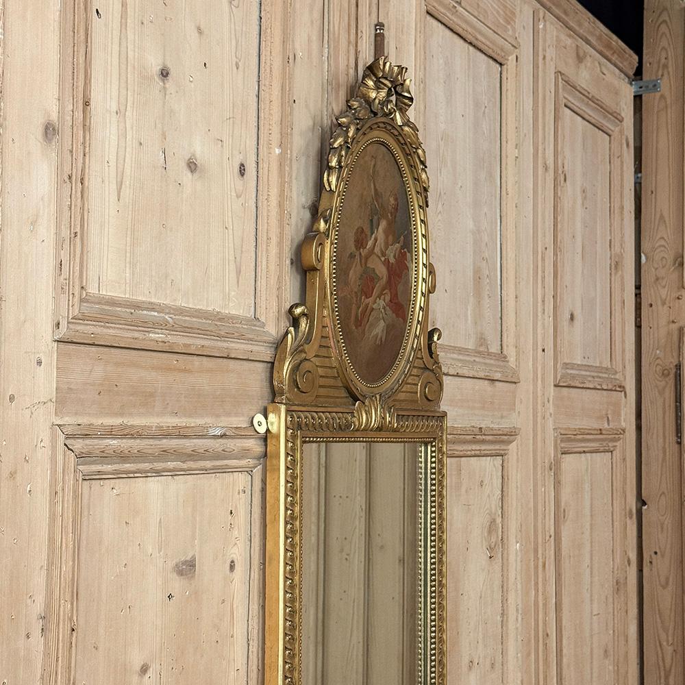 Antique French Luigi XVI specchio Trumeau dorato in vendita 8