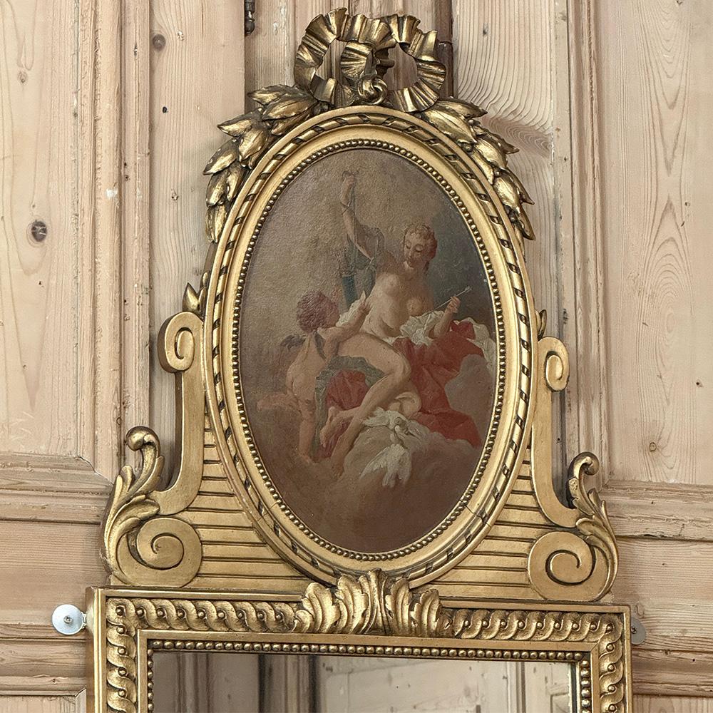 XX secolo Antique French Luigi XVI specchio Trumeau dorato in vendita