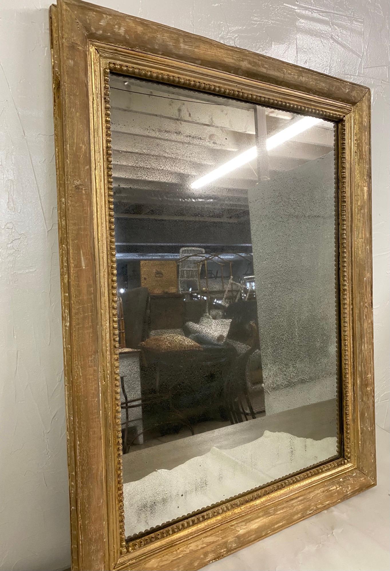 Antique French Louis XVI Gilt and Gesso Mirror For Sale 6