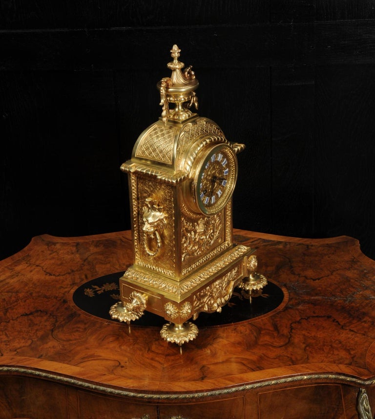 Antique French Louis XVI Gilt Bronze Clock 6