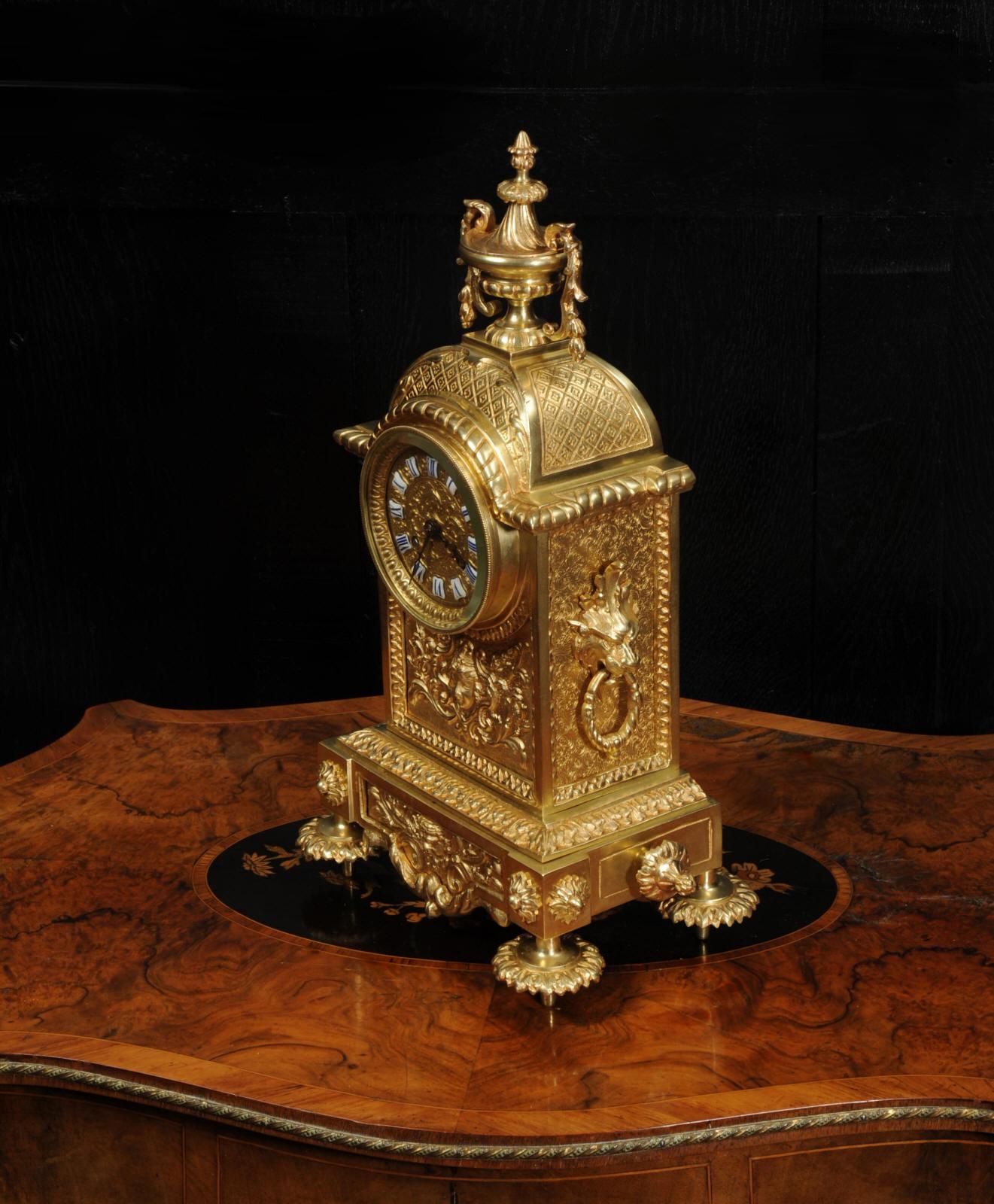 Antique French Louis XVI Gilt Bronze Clock 7