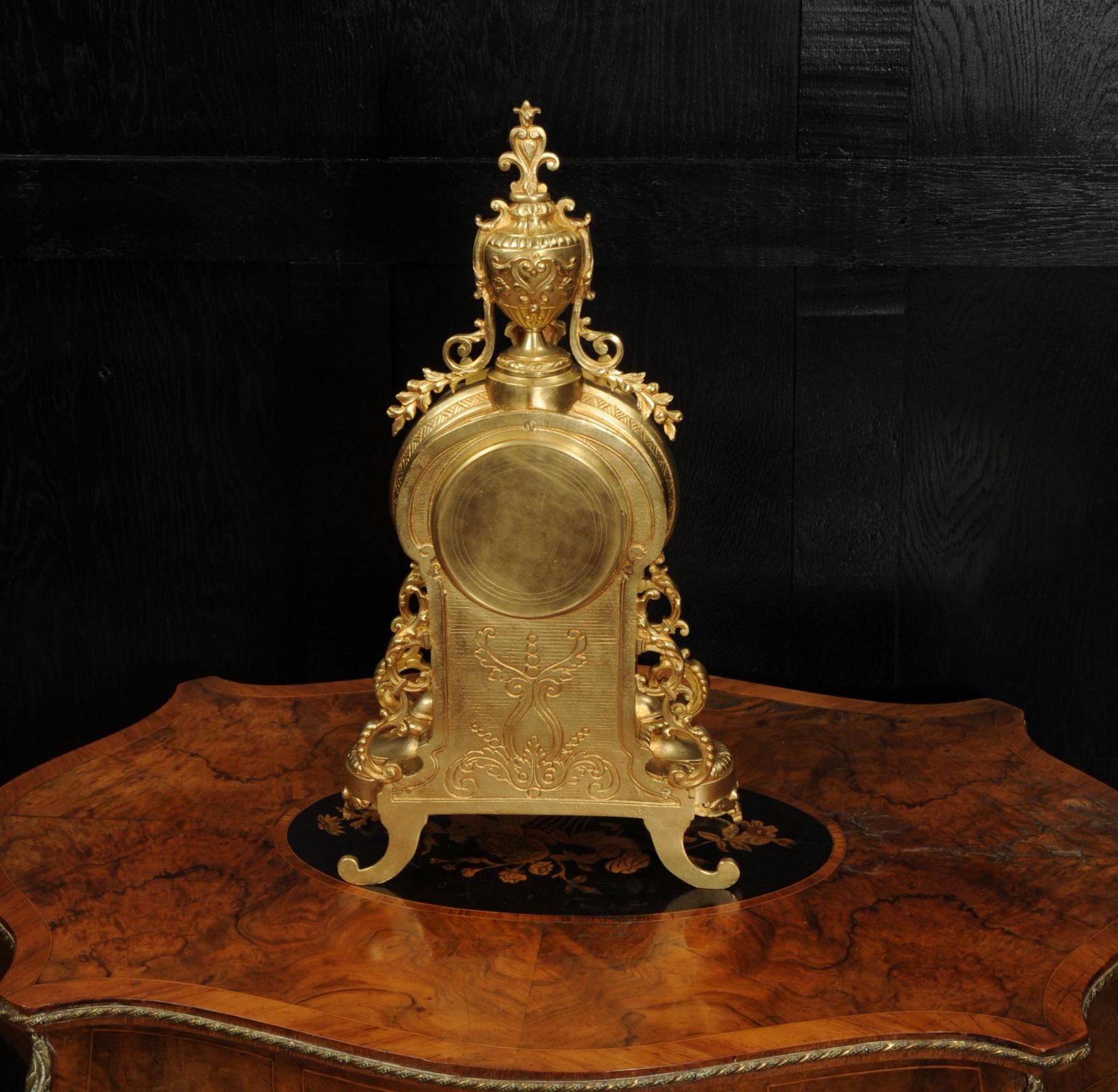 Antique French Louis XVI Gilt Bronze Clock 9