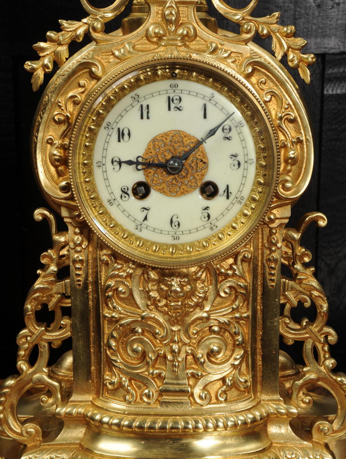 Antique French Louis XVI Gilt Bronze Clock 11