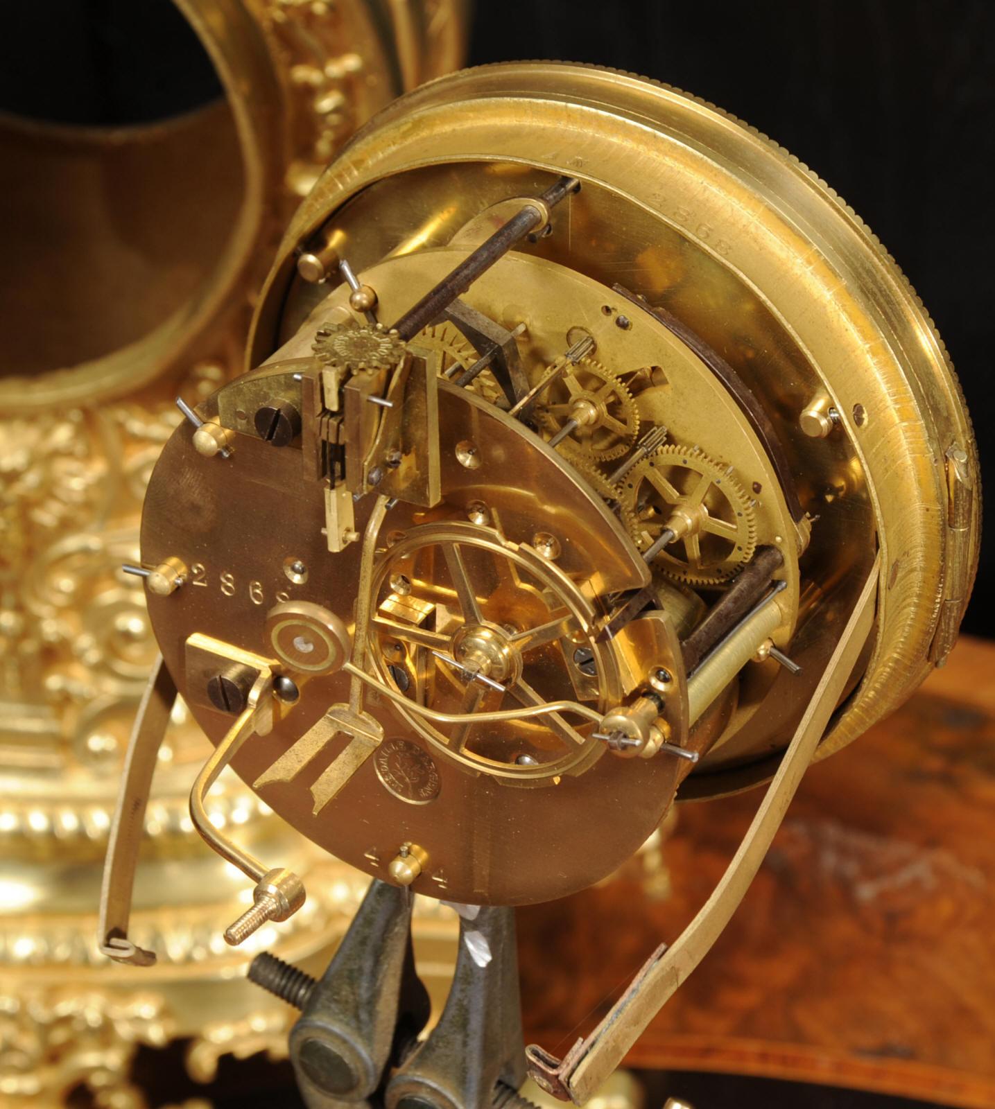 Antique French Louis XVI Gilt Bronze Clock 14
