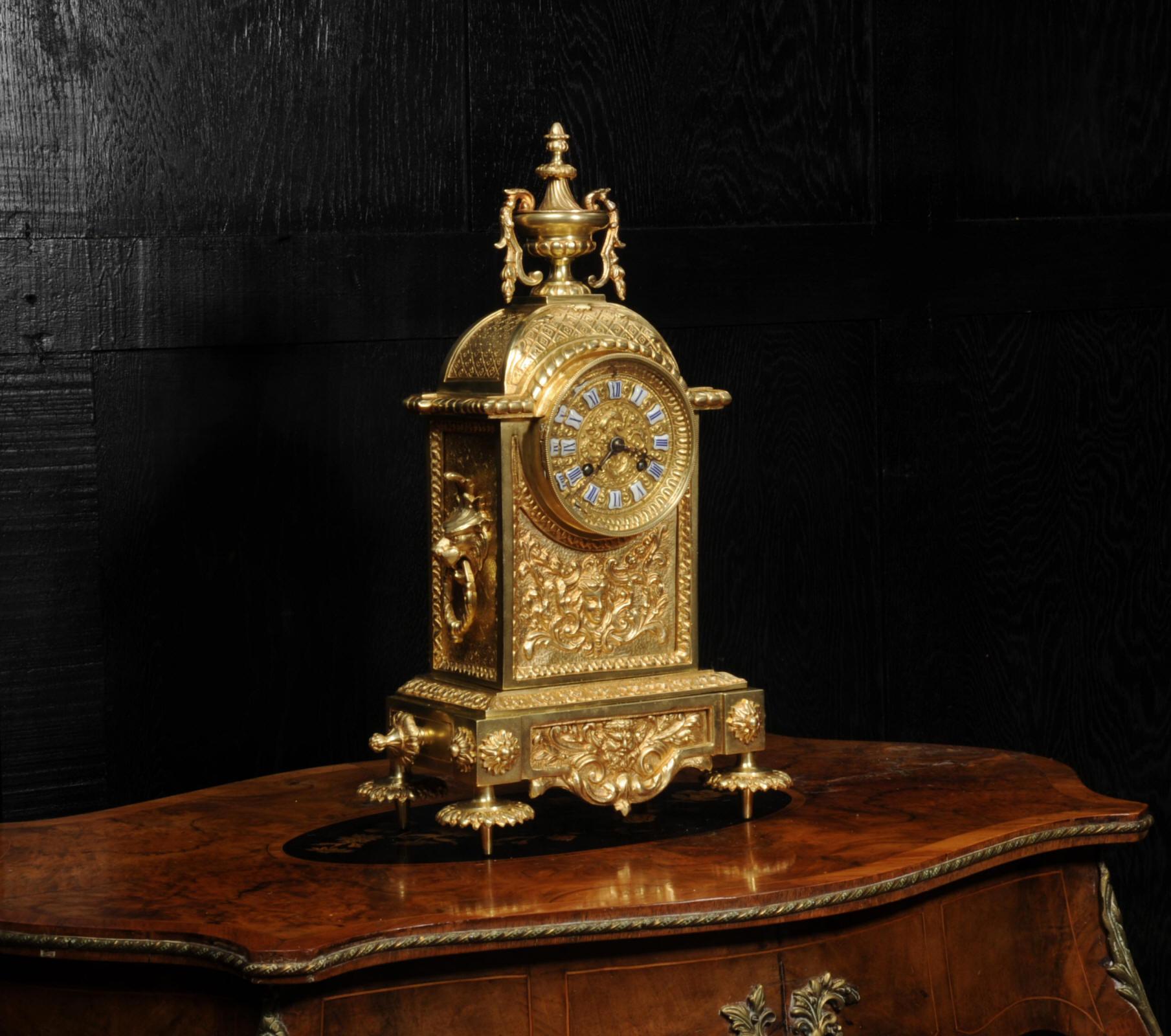 19th Century Antique French Louis XVI Gilt Bronze Clock