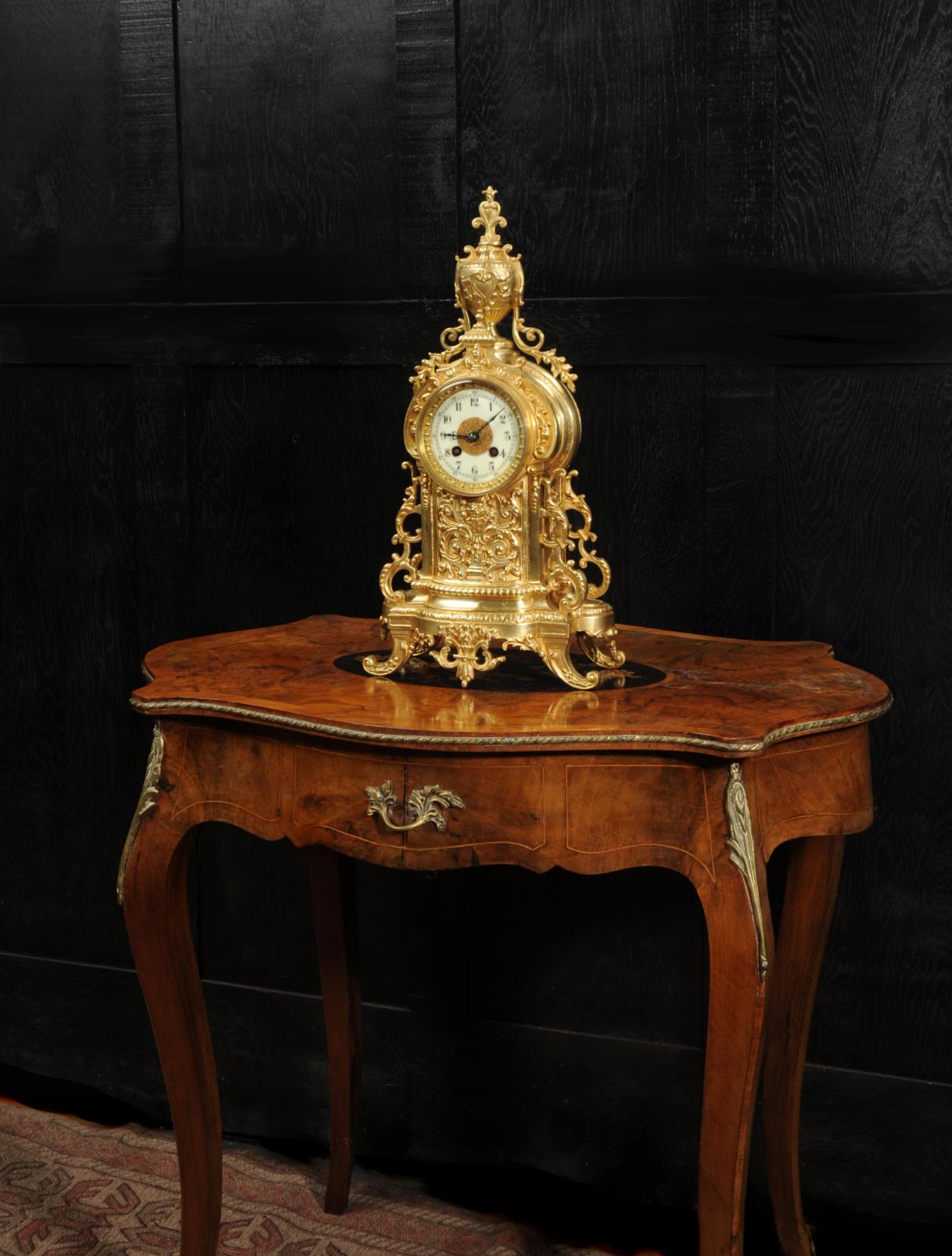 Antique French Louis XVI Gilt Bronze Clock 2
