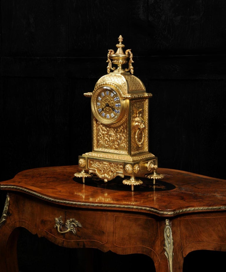 Antique French Louis XVI Gilt Bronze Clock 4