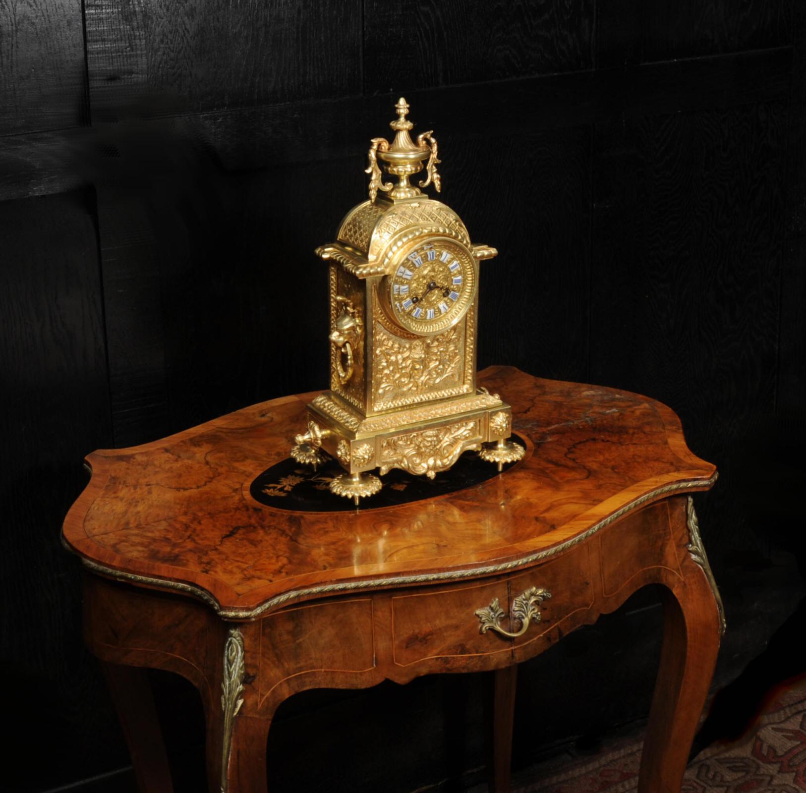 Antique French Louis XVI Gilt Bronze Clock 5