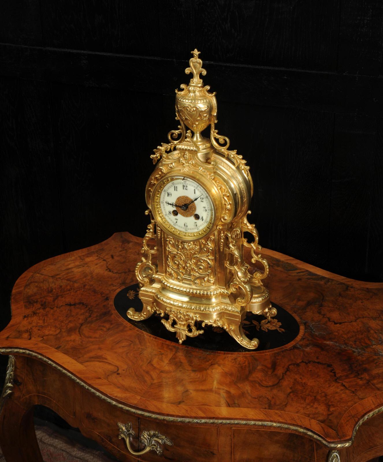Antique French Louis XVI Gilt Bronze Clock 5