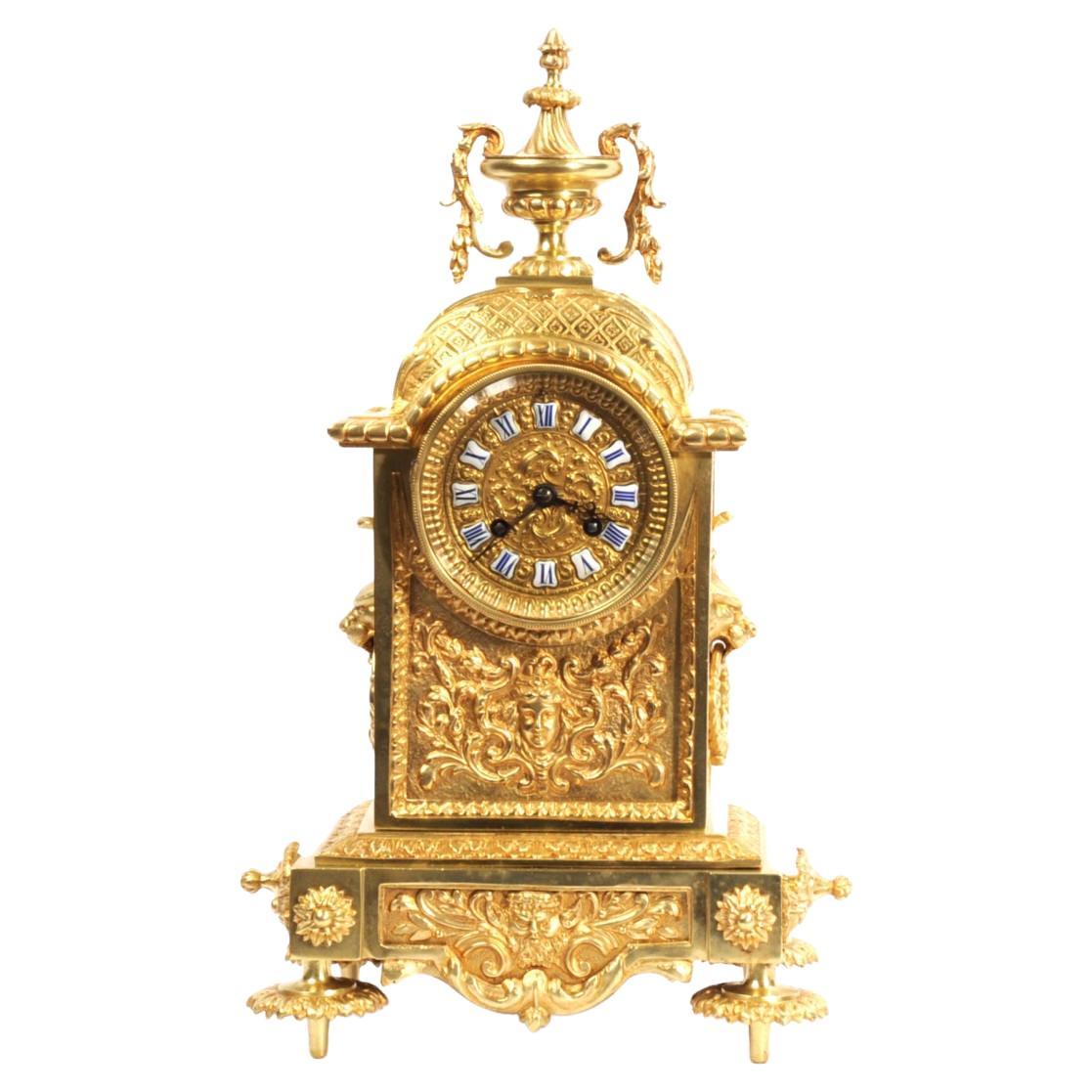 Antique French Louis XVI Gilt Bronze Clock