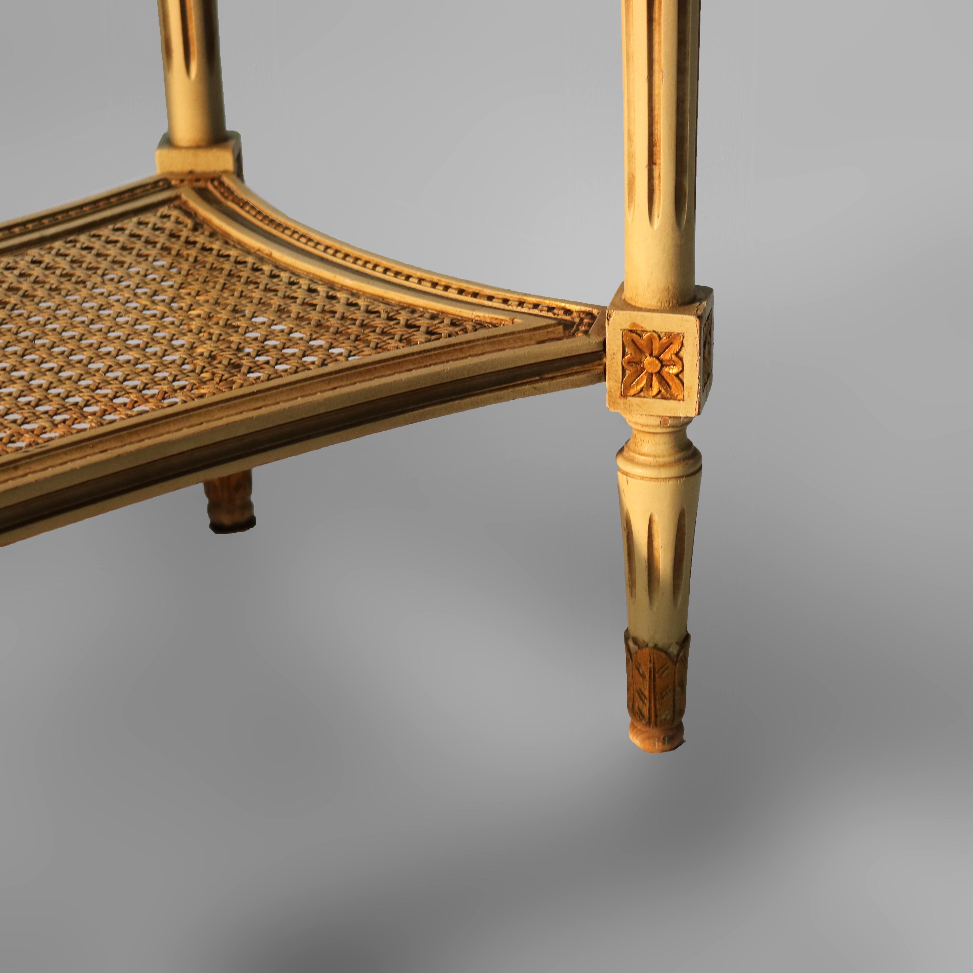 Antique French Louis XVI Gilt Wood & Rouge Marble Stand c1930 en venta 6