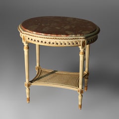 Antique French Louis XVI in legno dorato e marmo rosso c1930