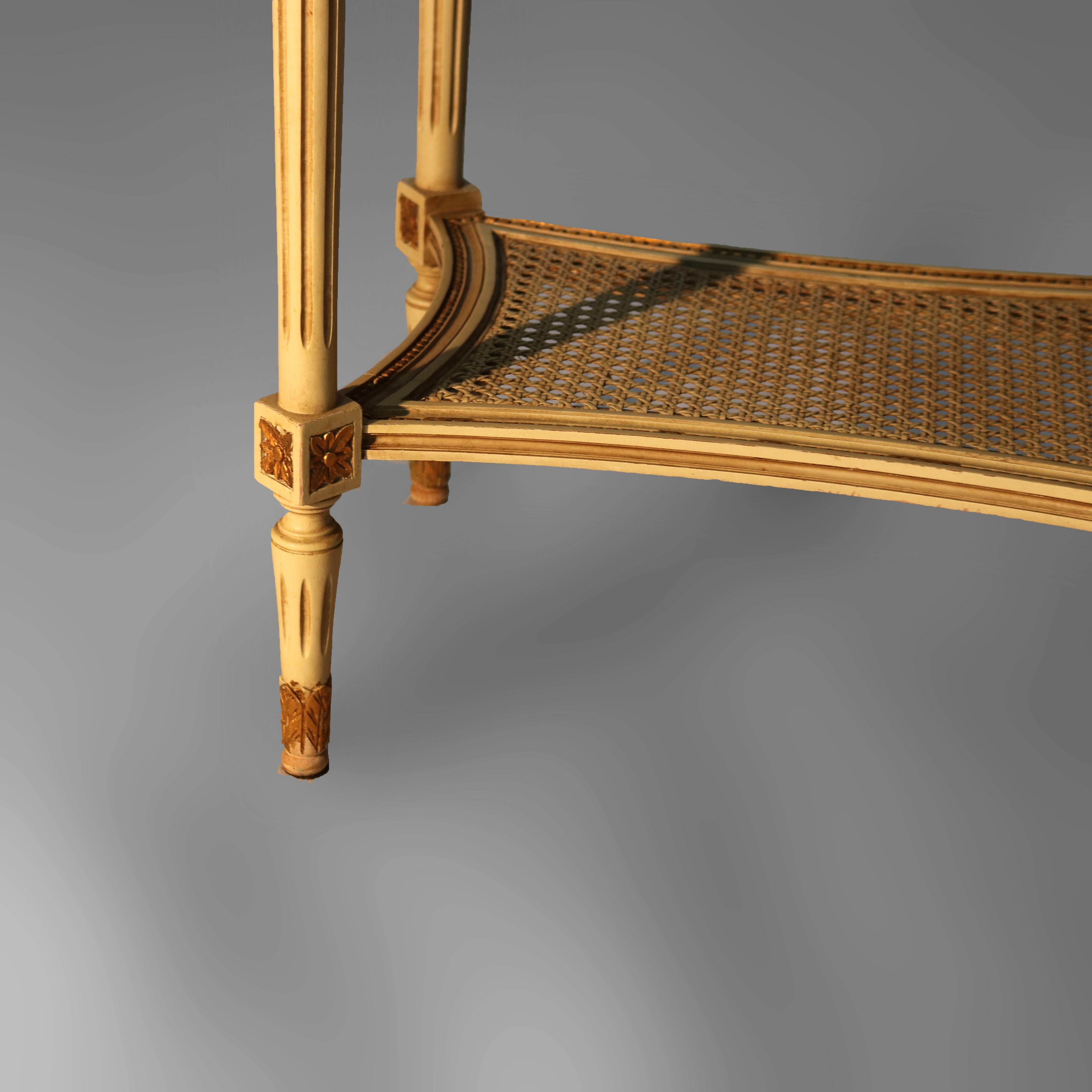 Antique French Louis XVI Gilt Wood & Rouge Marble Stand c1930 Mármol en venta