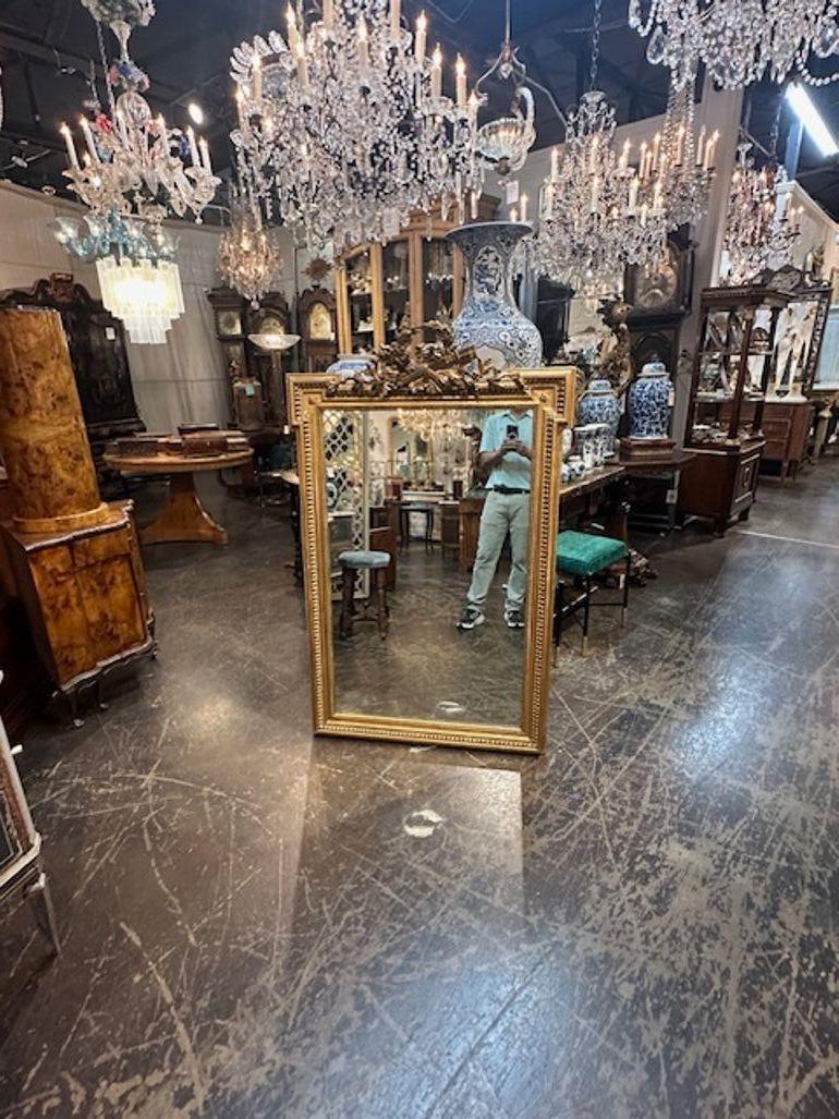 Antique French Louis XVI Giltwood Mirror (miroir en bois doré) en vente 2