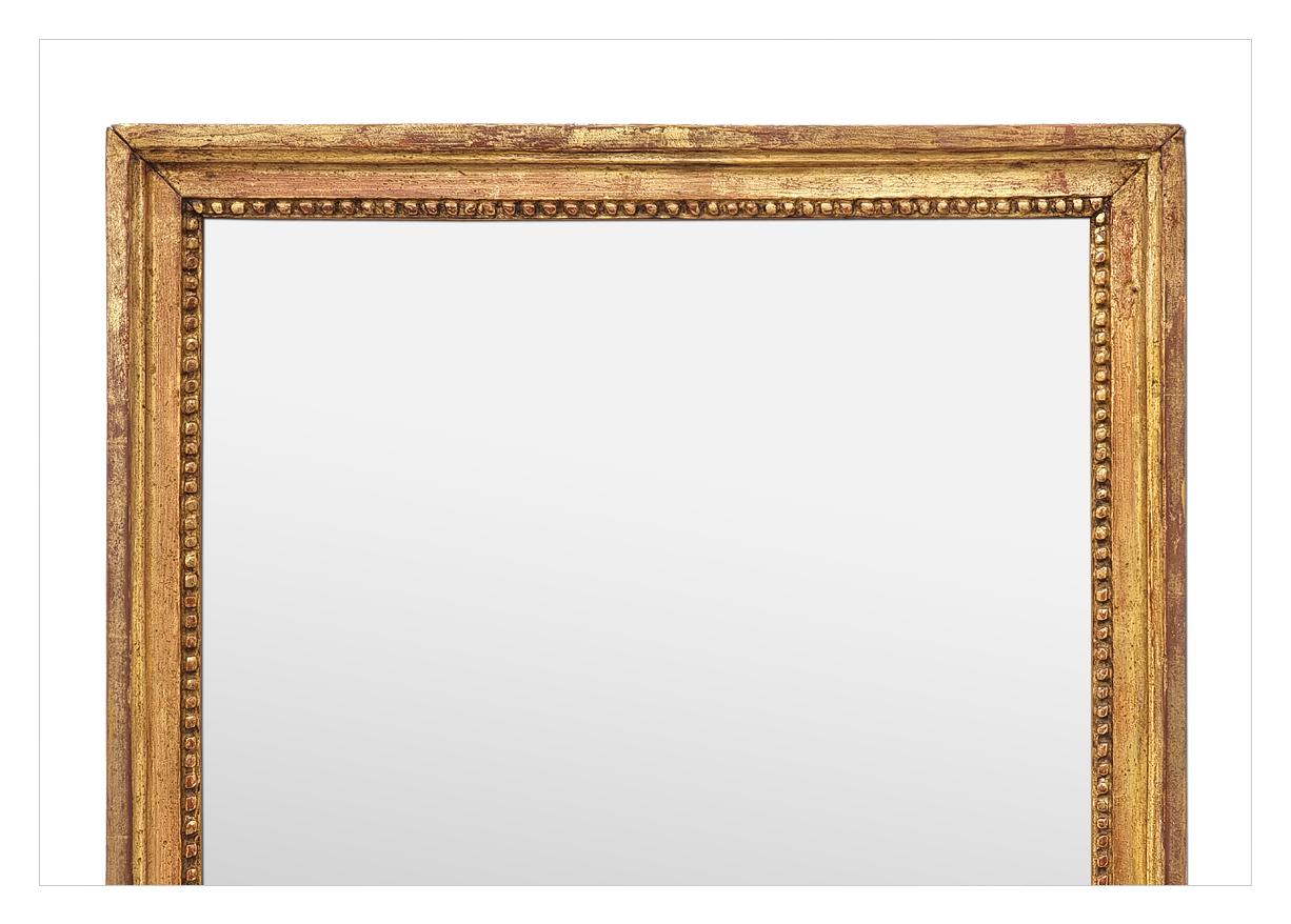 Antique French Louis XVI Giltwood Patina Mirror, circa 1780 In Good Condition For Sale In Paris, FR
