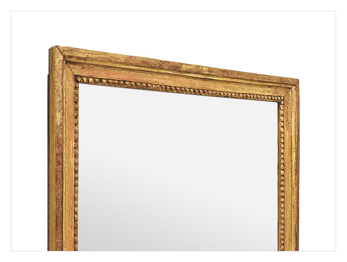 Glass Antique French Louis XVI Giltwood Patina Mirror, circa 1780 For Sale