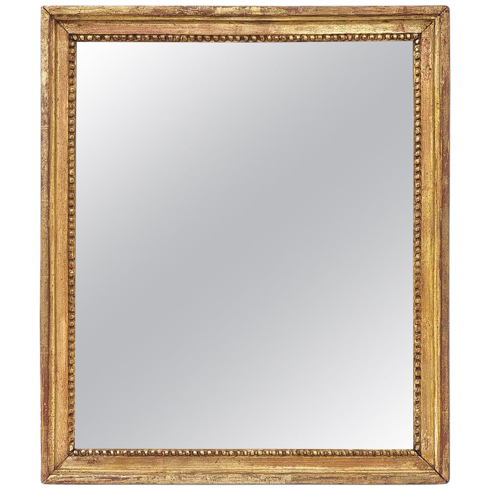Antique French Louis XVI Giltwood Patina Mirror, circa 1780