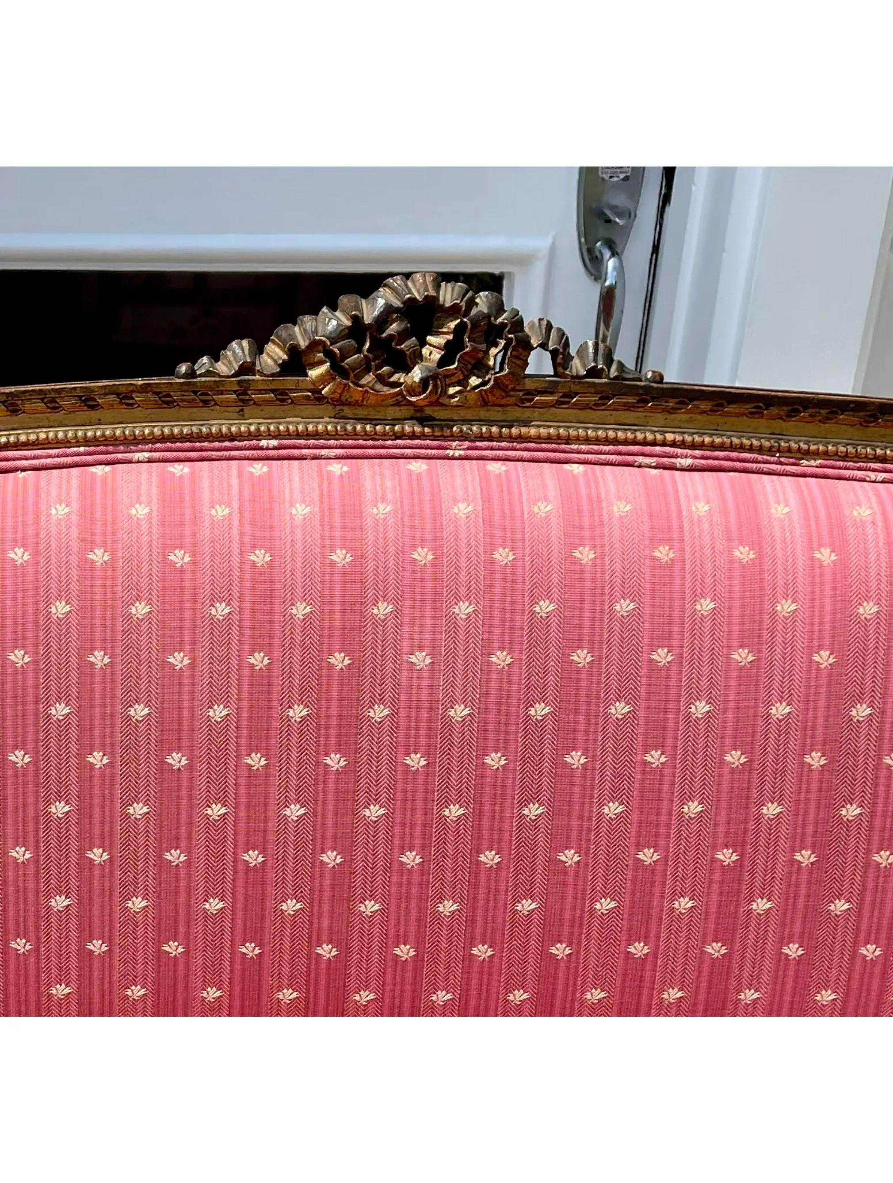 Antique French Louis XVI Giltwood Sofa Settee, 19th Century 1