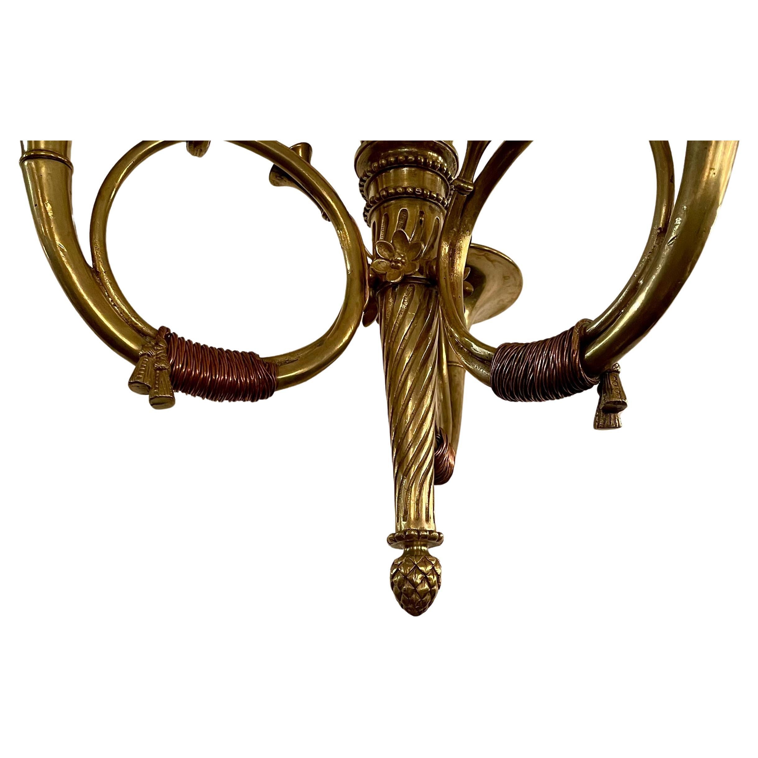 Antique French Louis XVI Gold Bronze Chandelier, Circa 1890. In Good Condition For Sale In New Orleans, LA