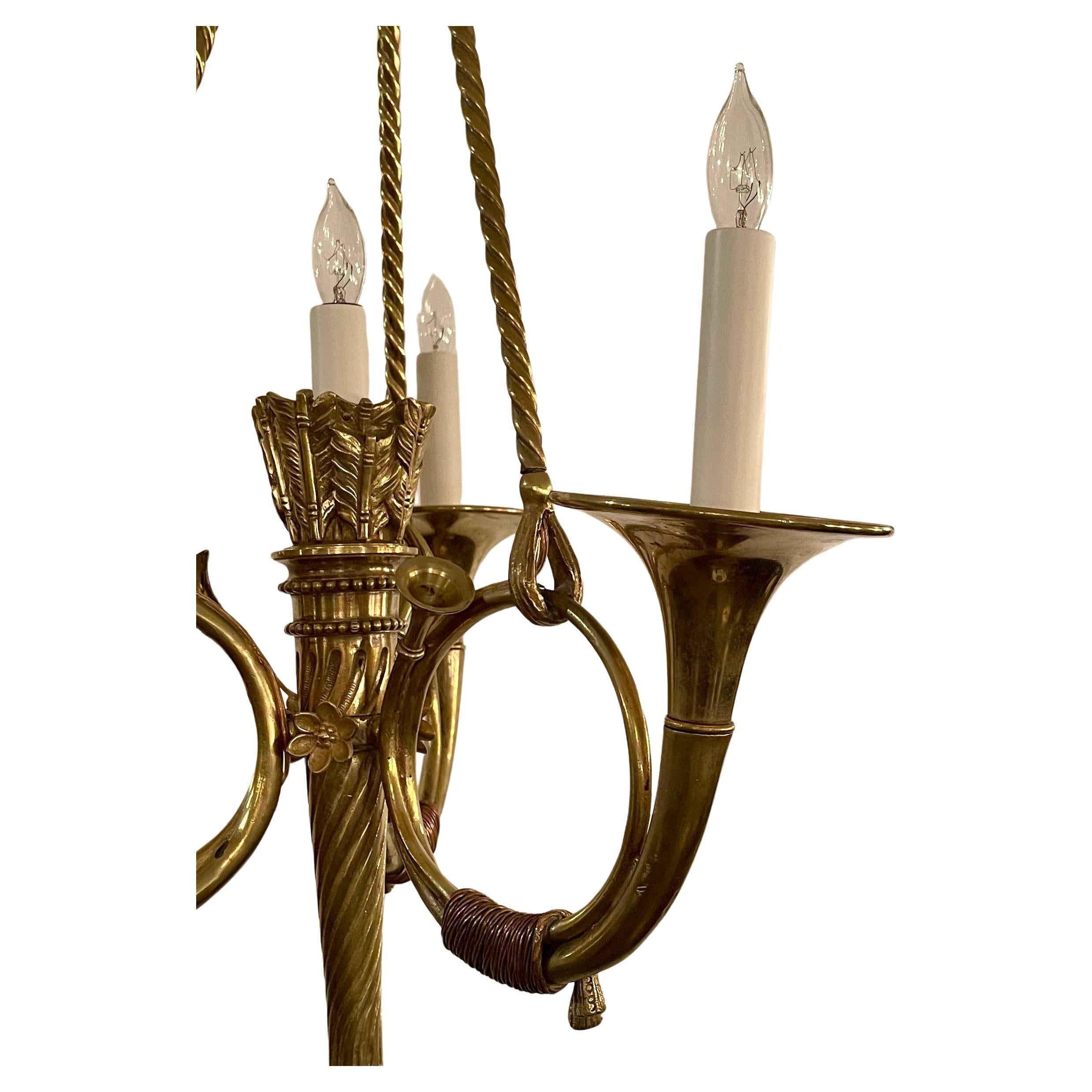 Antique French Louis XVI Gold Bronze Chandelier, Circa 1890. For Sale 1