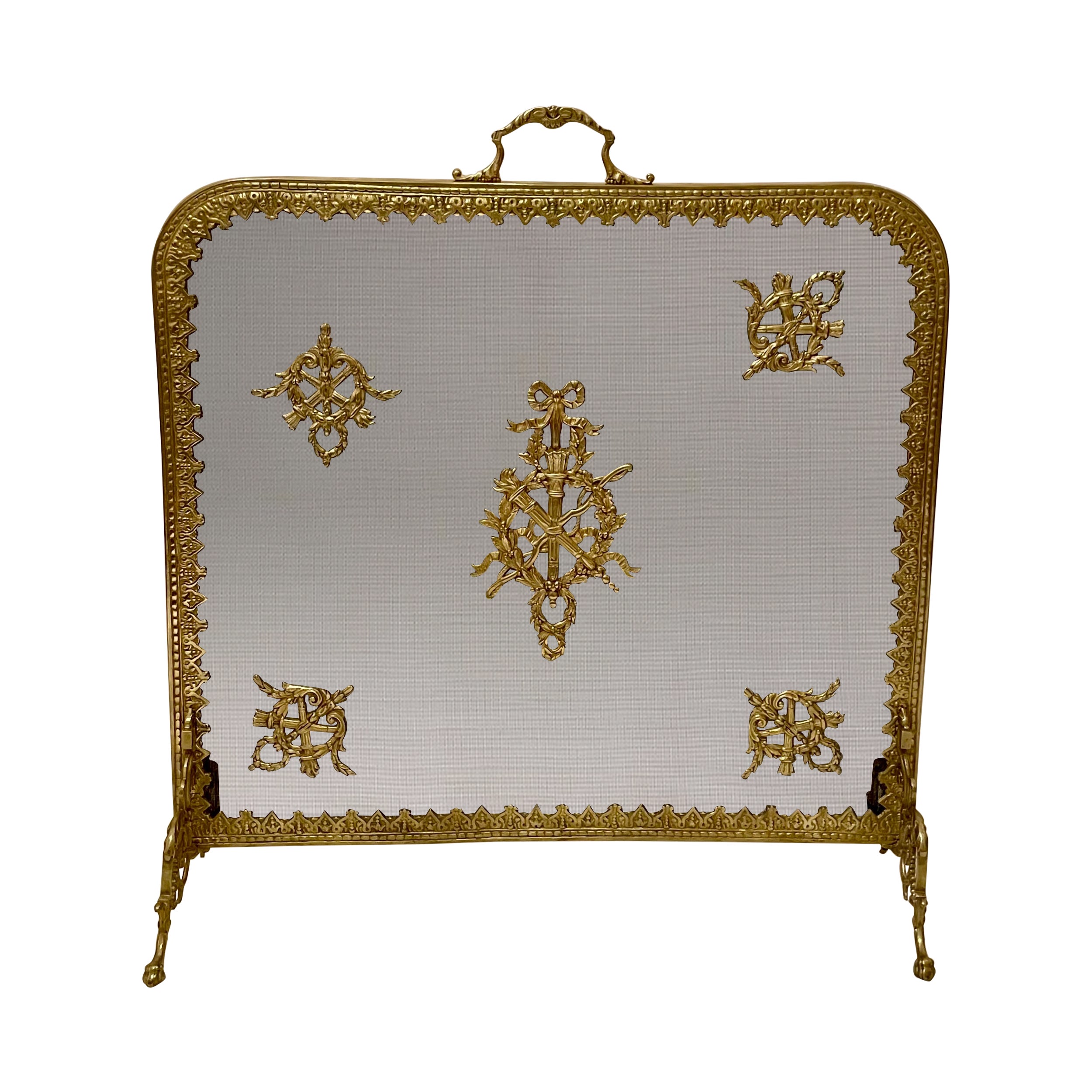 Antique French Luigi XVI Parafuoco in bronzo dorato, 1900 circa.