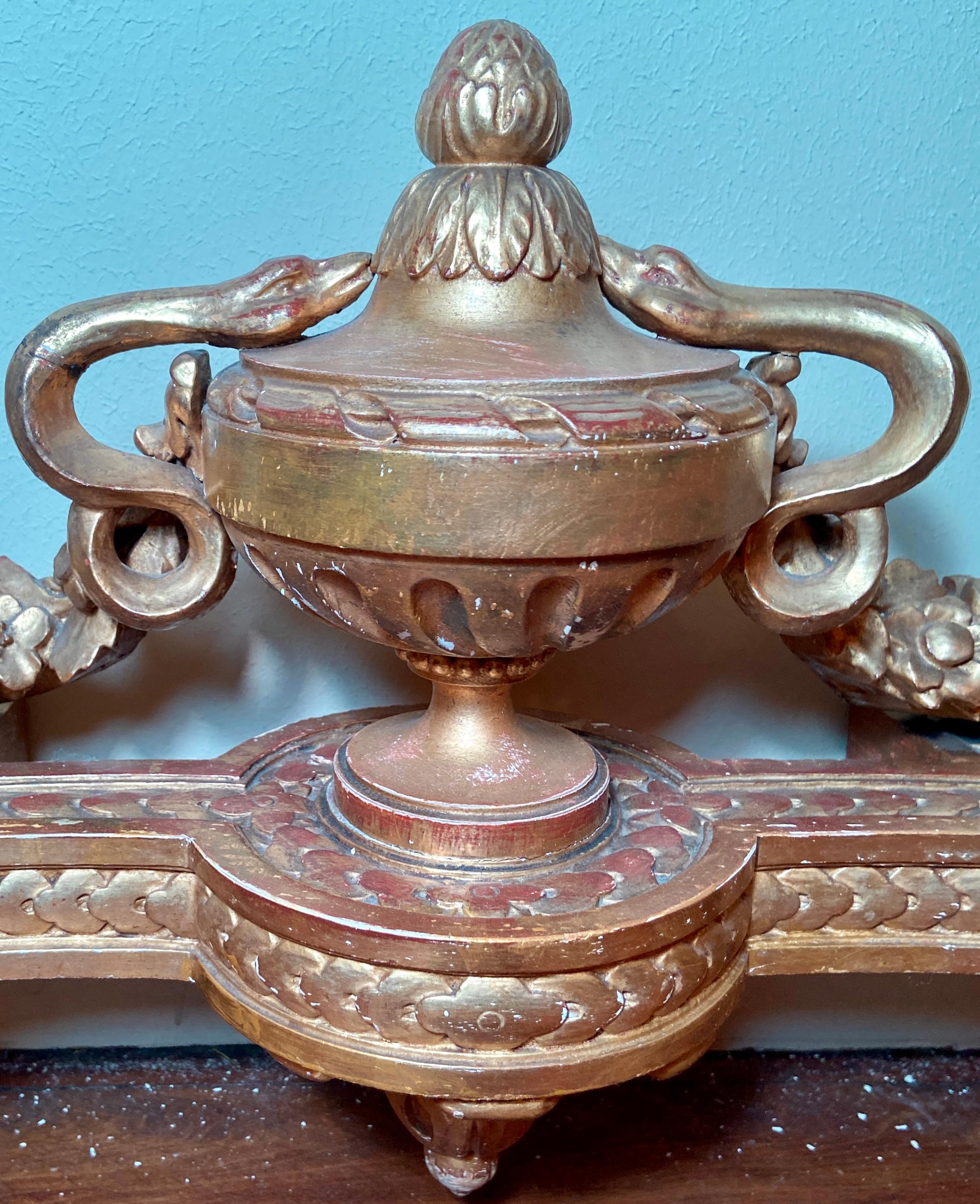 Antique French Louis XVI Gold Leaf & Marble Top Console, circa 1870 6