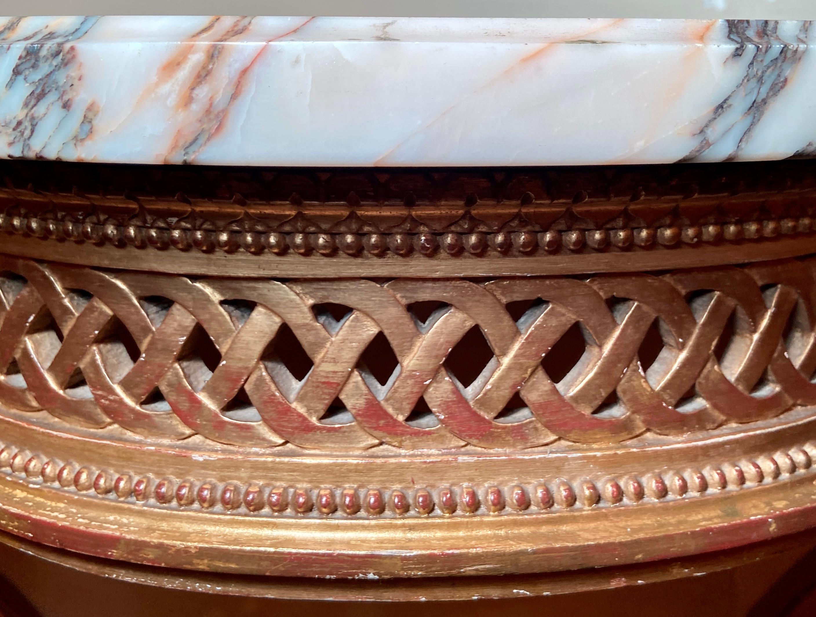 Antique French Louis XVI Gold Leaf & Marble Top Console, circa 1870 1