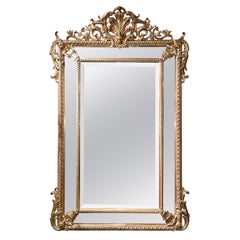 Antique French Luigi XVI Specchio a pannelli in foglia d'oro, 1890 circa