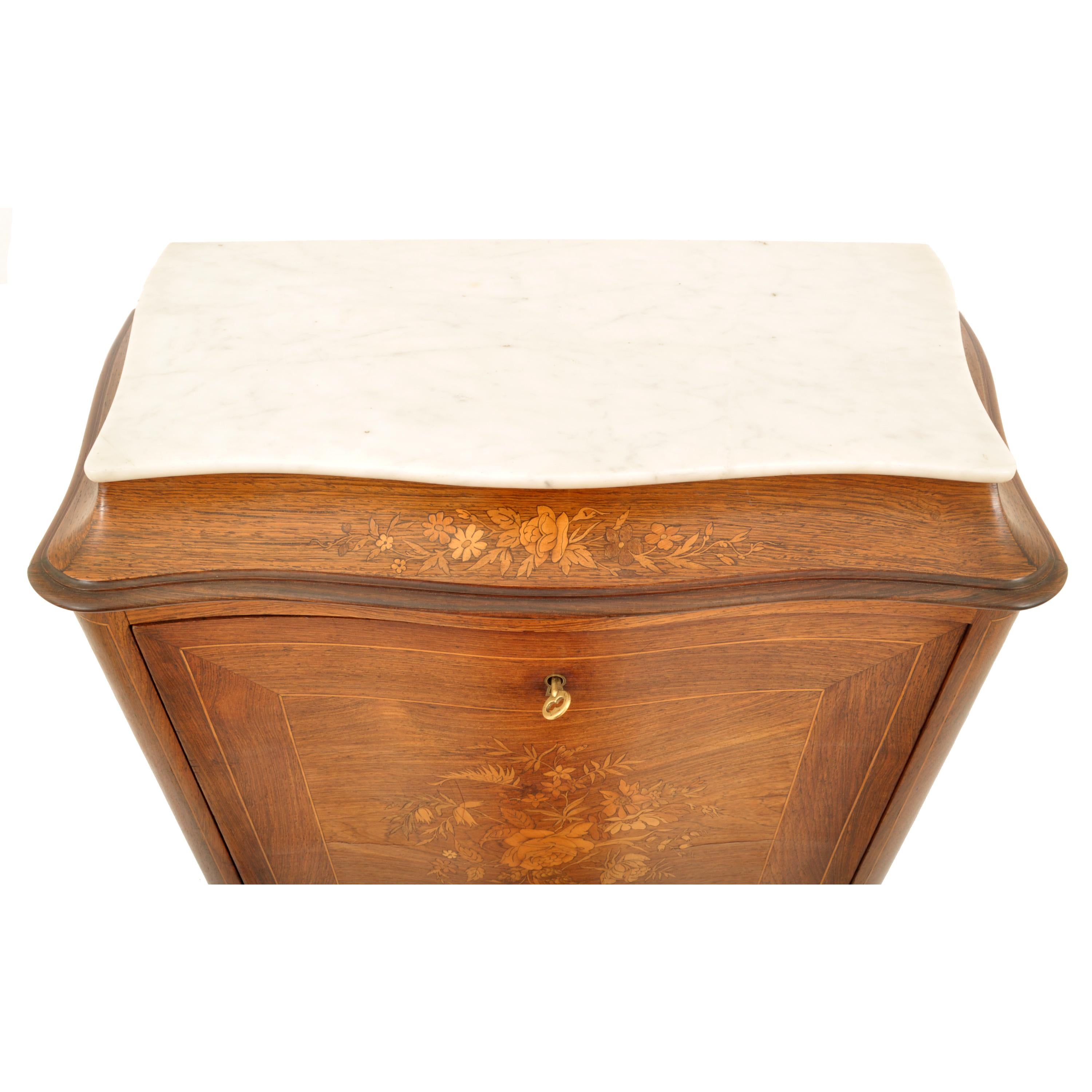 Antique French Louis XVI Inlaid Rosewood Secretaire Abattant Desk Dresser, 1880 in vendita 2