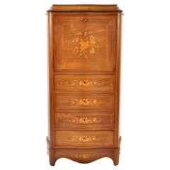 Antike französische Sekretär-Schreibtischkommode aus Palisanderholz mit Intarsien im Louis-XVI-Stil, Abattant, 1880