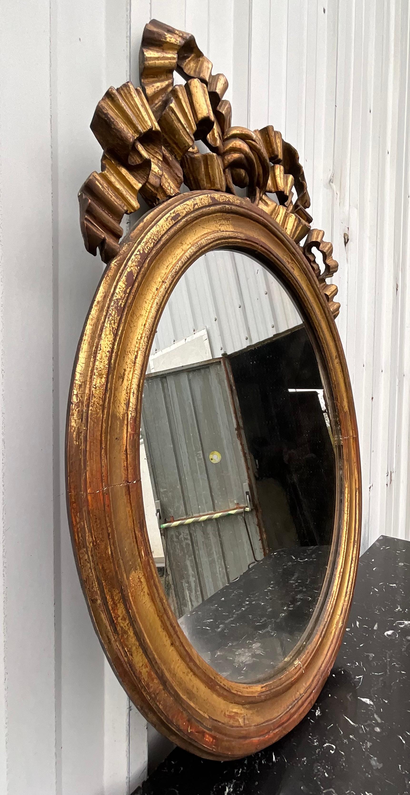 Antique French Louis XVI Inspired Mirror, 19th Century – Timeless Elegance For Sale 4