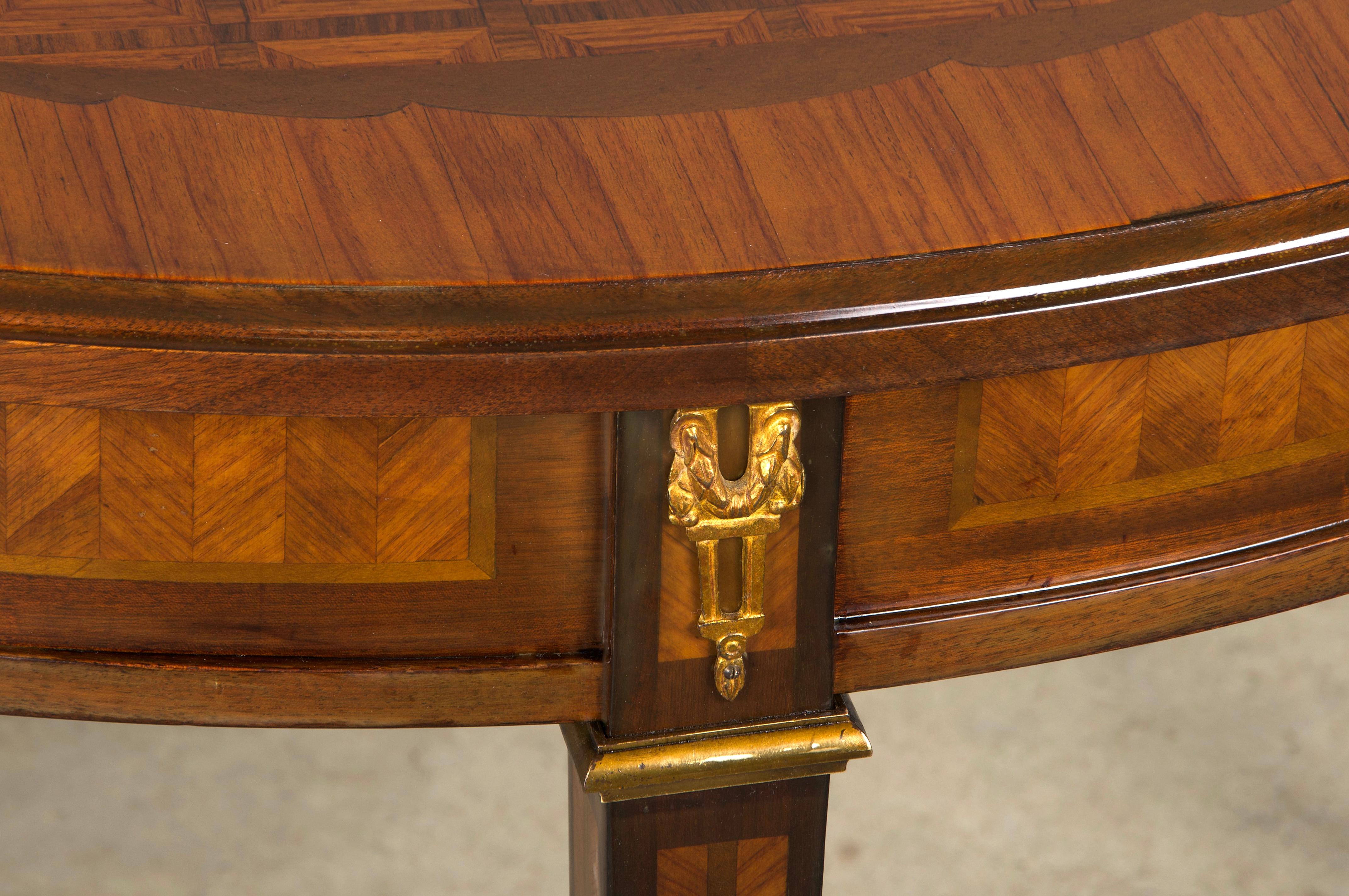 Antiker französischer Louis XVI Kingwood ausziehbarer runder Esstisch mit Intarsien im Angebot 2