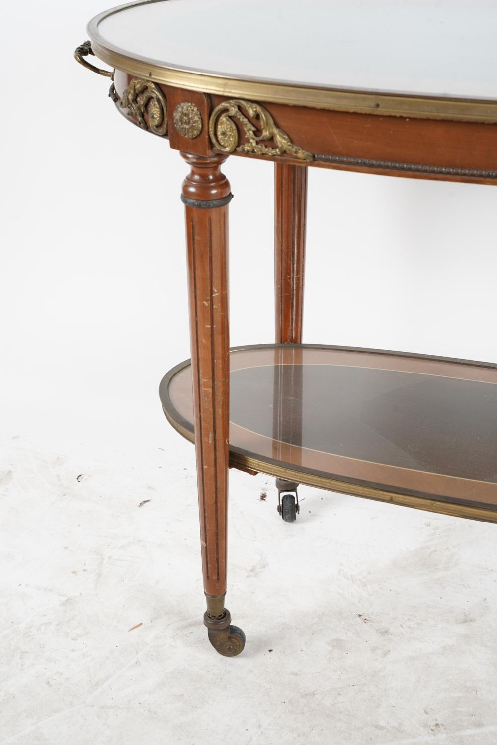 19th Century Antique French Louis XVI Kingwood Marquetry & Inlaid Serving Cart - Late 19th C For Sale