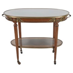 Antique French Louis XVI Kingwood Marquetry & Inlaid Serving Cart - Late 19th C
