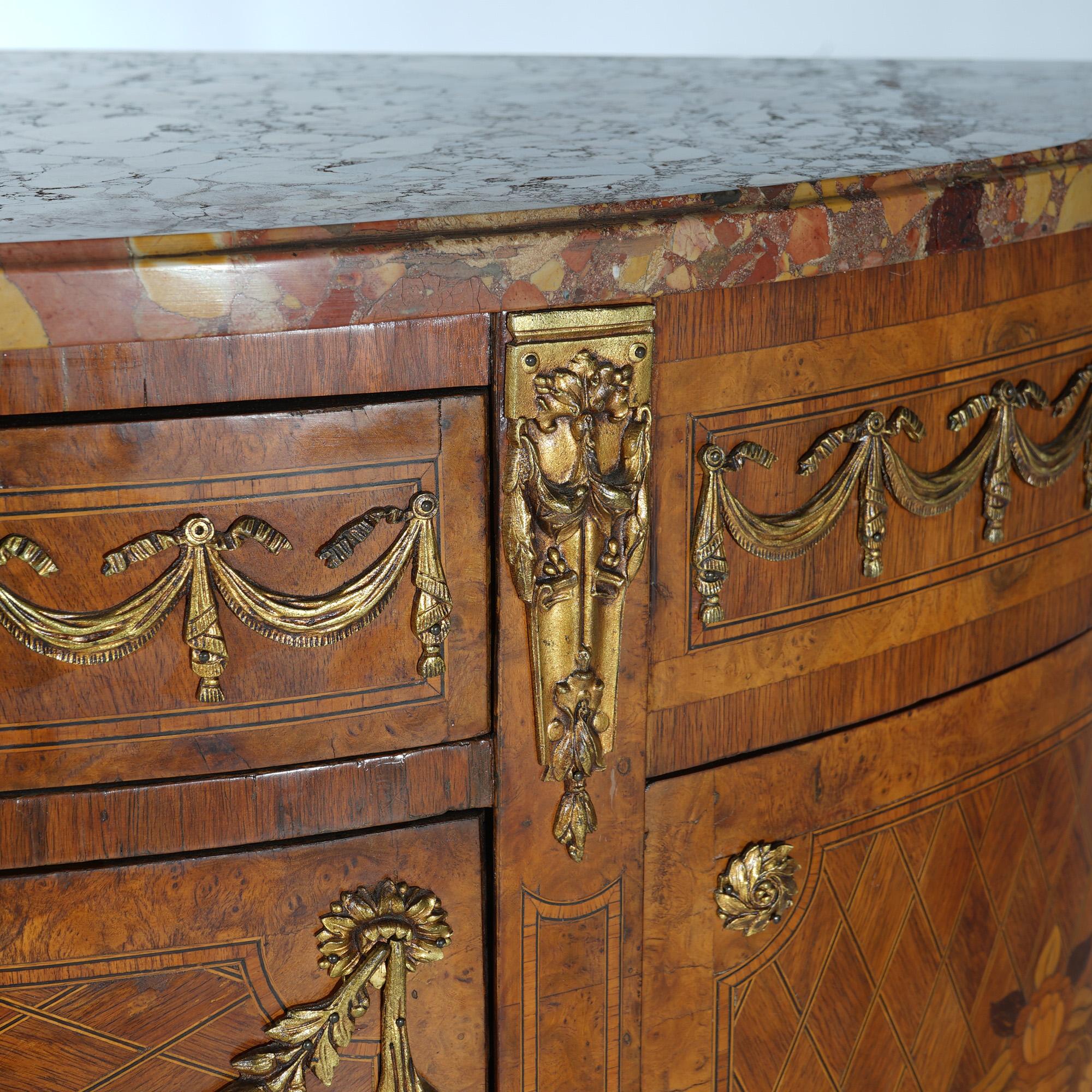 Antique French Louis XVI Kingwood Marquetry & Marble Console by Blanchet c1870 For Sale 9