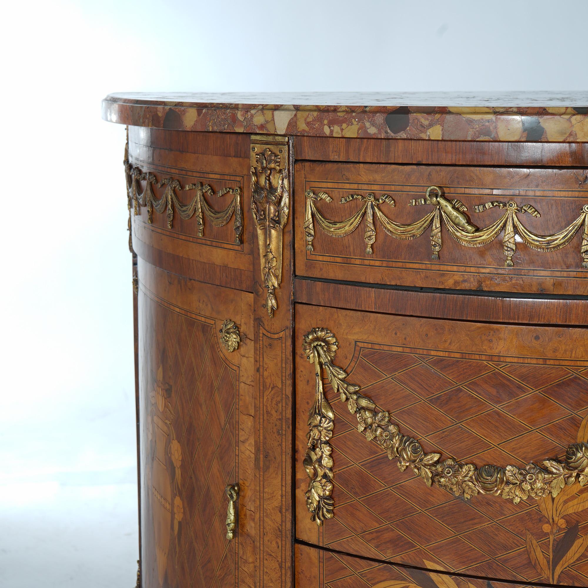 Antique French Louis XVI Kingwood Marquetry & Marble Console by Blanchet c1870 For Sale 11