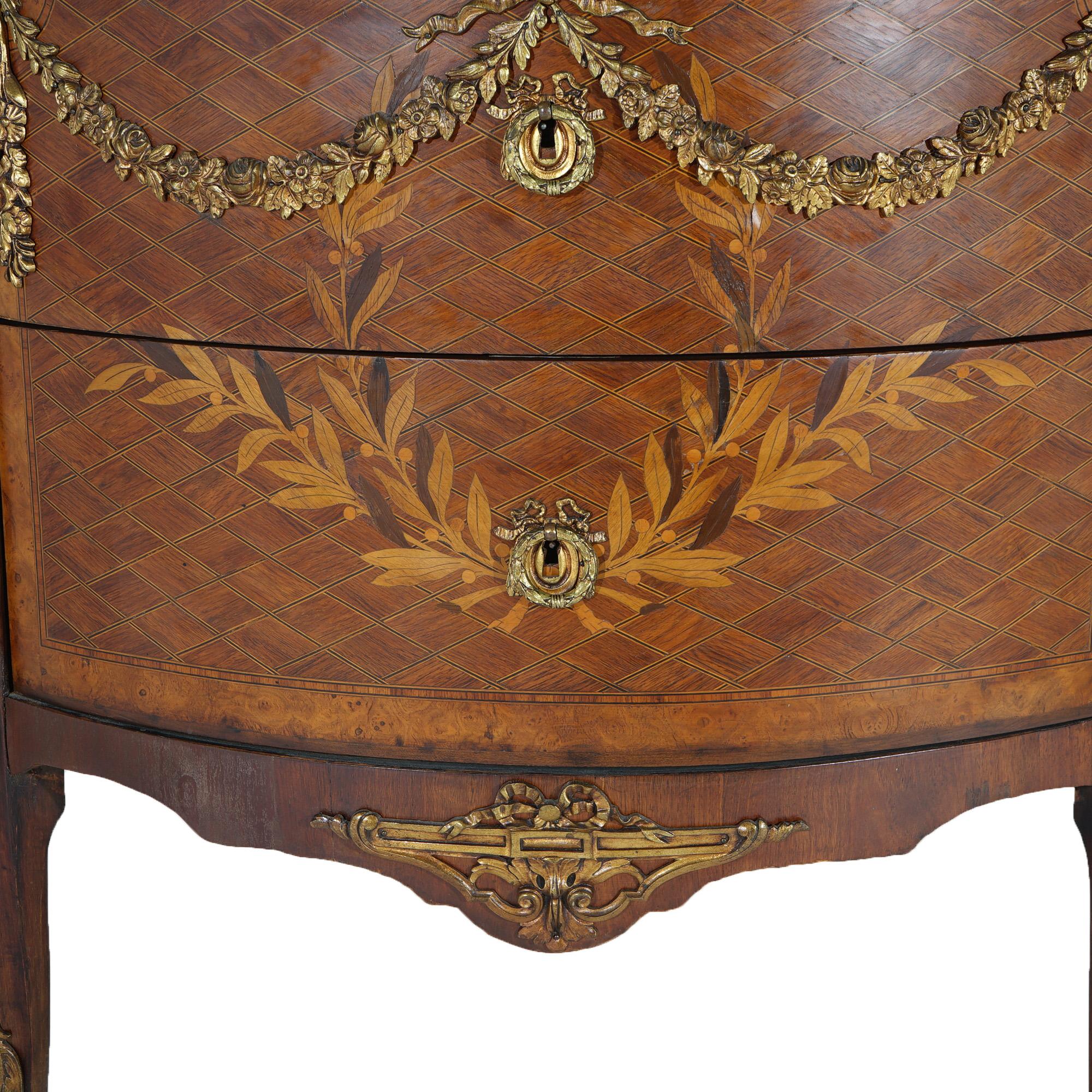Antique French Louis XVI Kingwood Marquetry & Marble Console by Blanchet c1870 For Sale 12