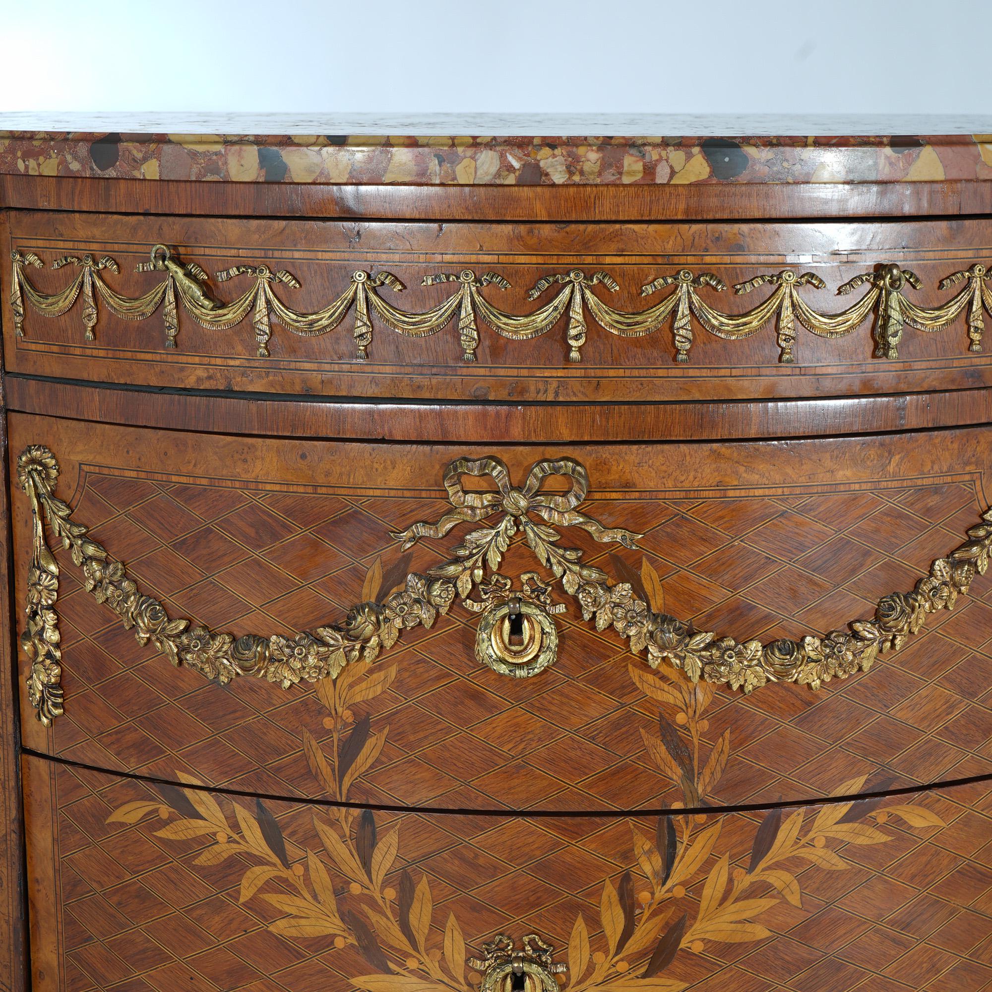 Antique French Louis XVI Kingwood Marquetry & Marble Console by Blanchet c1870 For Sale 13