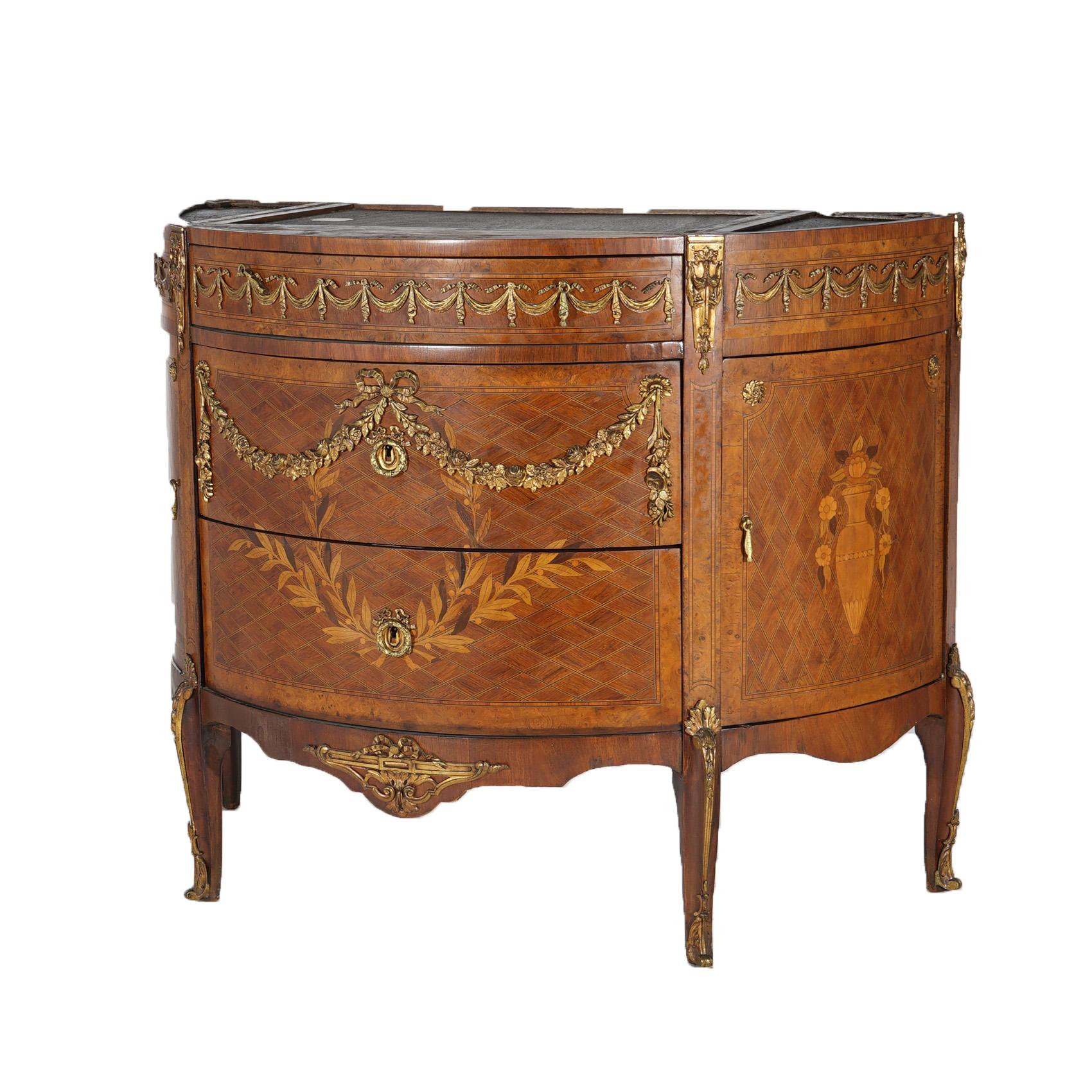 Antique French Louis XVI Kingwood Marquetry & Marble Console by Blanchet c1870 For Sale 4