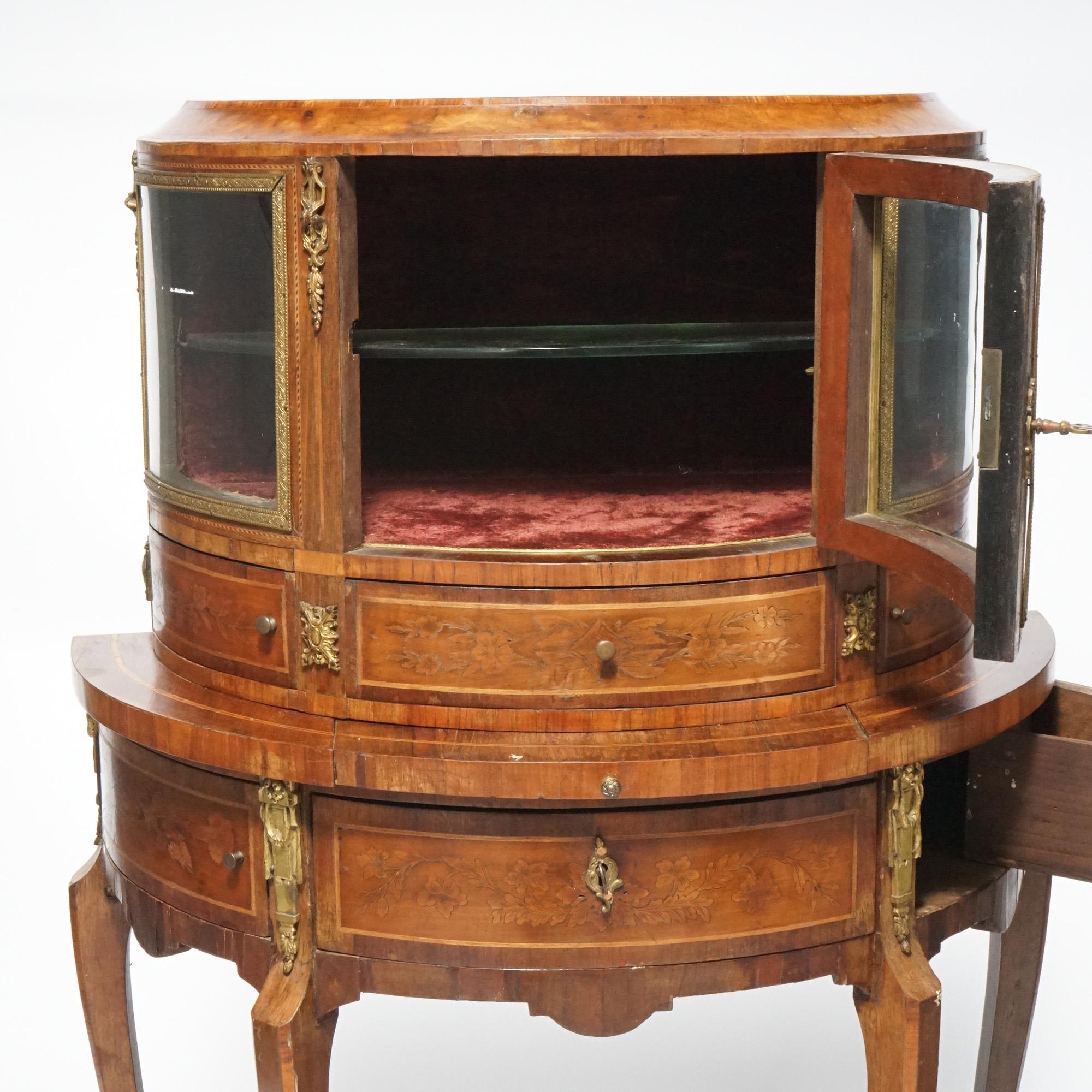 Antique French Louis XVI Kingwood & Satinwood Marquetry Ladies Secretary 19thC For Sale 2
