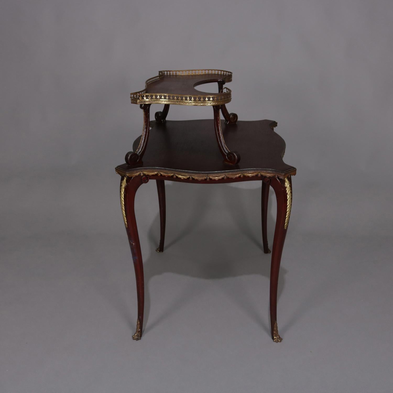 Antique French Louis XVI Mahogany and Ormolu Two-Tiered Stand, 19th Century 1