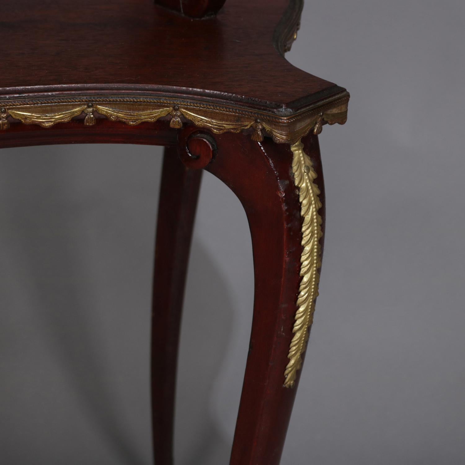 Antique French Louis XVI Mahogany and Ormolu Two-Tiered Stand, 19th Century 2