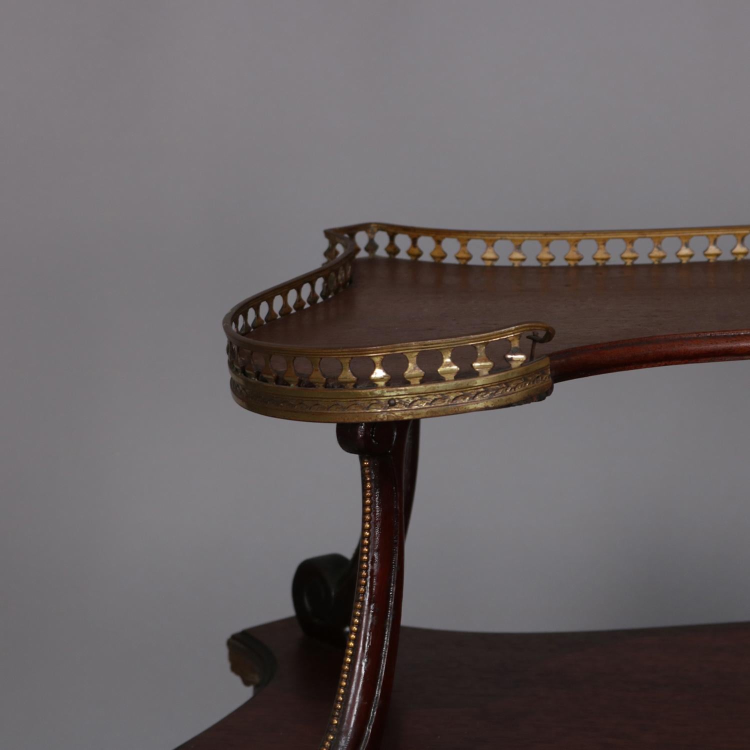 Antique French Louis XVI Mahogany and Ormolu Two-Tiered Stand, 19th Century 3