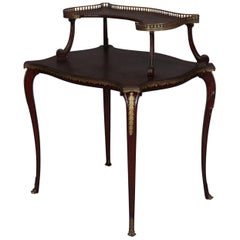 Antique French Louis XVI Mahogany and Ormolu Two-Tiered Stand, 19th Century