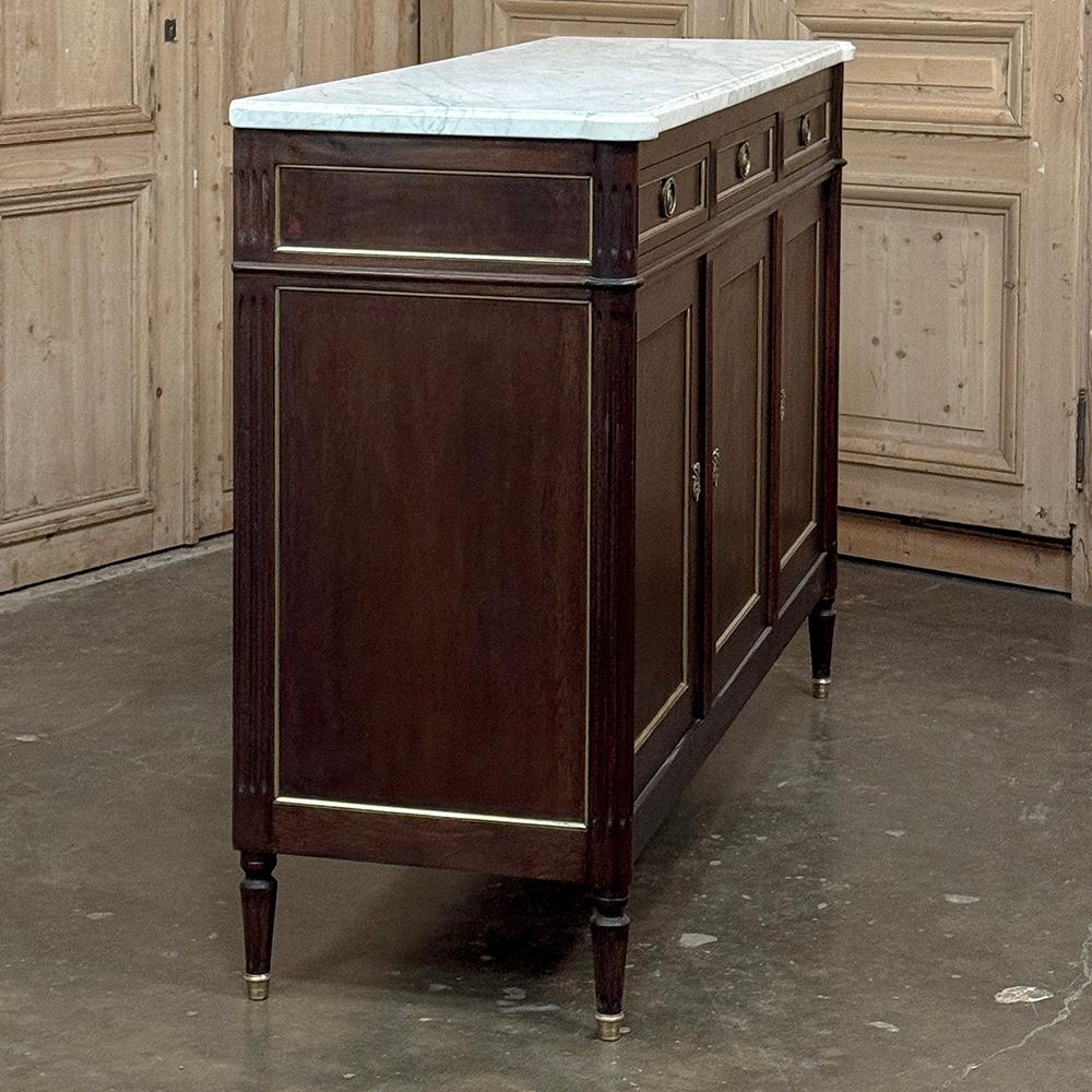 Antique French Louis XVI Buffet in mogano con marmo di Carrara in vendita 2