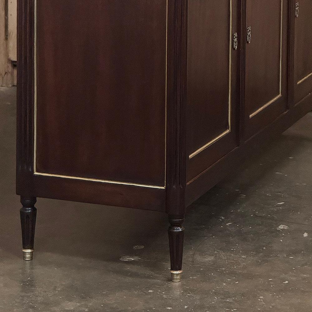 Antique French Louis XVI Mahogany Buffet with Carrara Marble For Sale 5