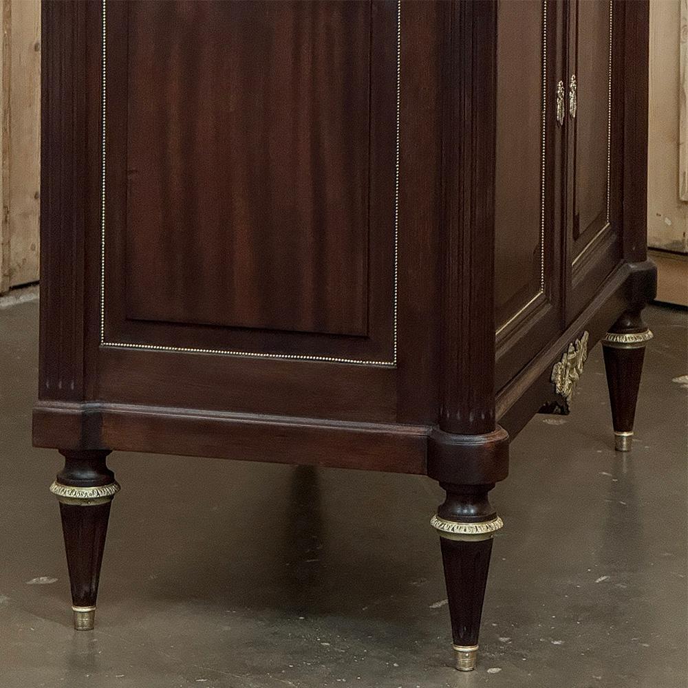 Antique French Louis XVI Mahogany Buffet with Carrara Marble For Sale 5