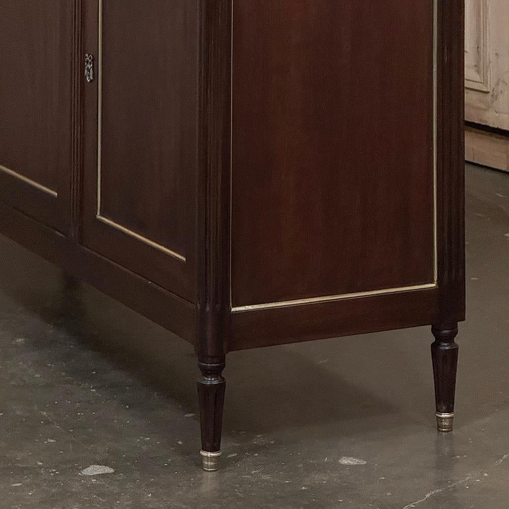 Antique French Louis XVI Mahogany Buffet with Carrara Marble For Sale 7