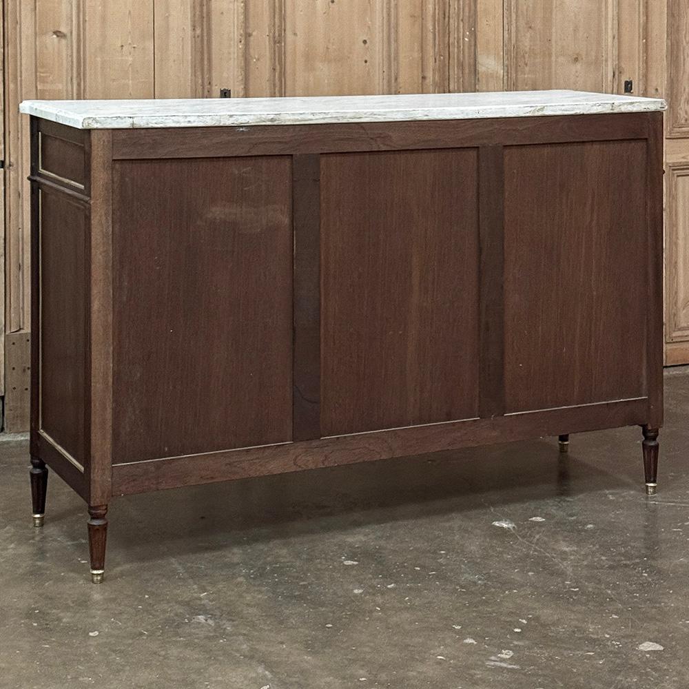 Antique French Louis XVI Buffet in mogano con marmo di Carrara in vendita 10