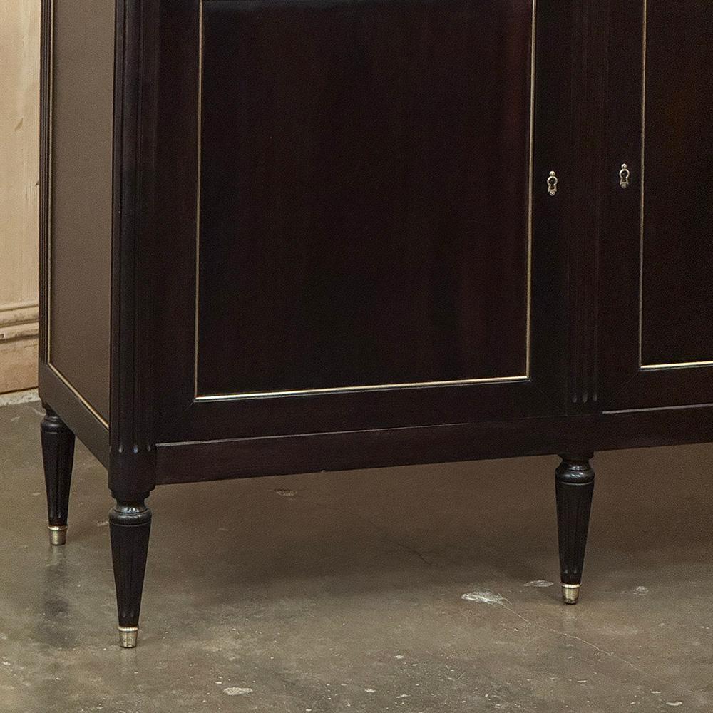 20th Century Antique French Louis XVI Mahogany Buffet with Carrara Marble For Sale